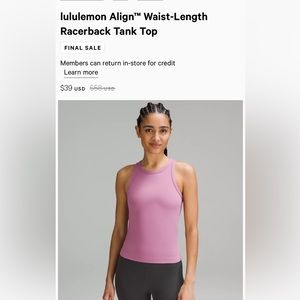 Lululemon Align racer back tank